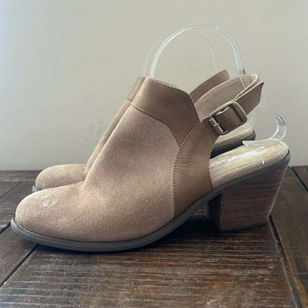 Chocolate Blu Abis Leather Cut Out Boot Slingback‎ Size 8